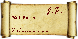 Jáni Petra névjegykártya