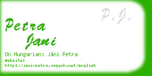 petra jani business card