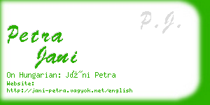 petra jani business card